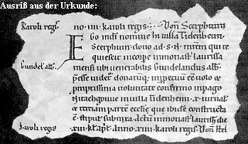 Ausri� aus der Urkunde: